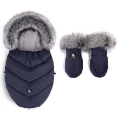 COTTONMOOSE Комплект чанта за бебешка количка и ръкавичка Moose MINI Yukon Blue