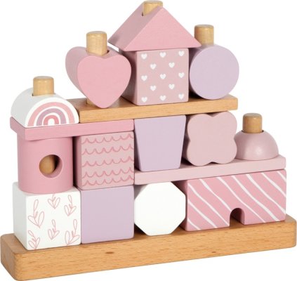 small foot Nasadzovanie na tyč Domček ružový