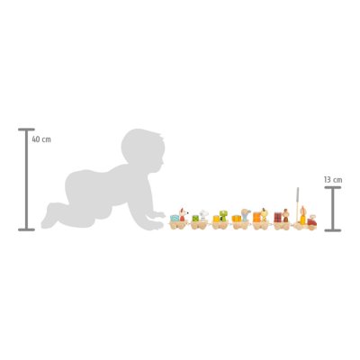 small foot Comboio de Aniversário de Madeira com Animais
