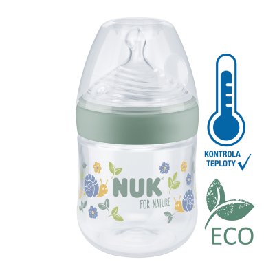 NUK Babyflasche For Nature mit Temperaturkontrolle, grün 150 ml