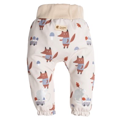 Calças softshell para criança com membrana Monkey Mum® - Raposa a apanhar cogumelos-KOPIE