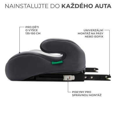 KINDERKRAFT Zitverhoger i-Boost i-size 135-150 cm Grijs