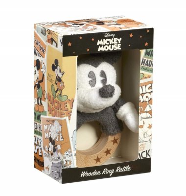 Chocalho de madeira/pelúcia Rainbow Mickey Mouse