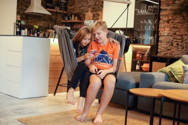 Viseča viseča mreža siva melirana HOJDAVAK MAXI z blazino - zunanja tkanina, vrvica bela