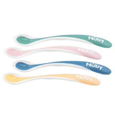 NUBY Löffelfütterungsthermosflasche 4 Stück, 3m+, Farbmischung