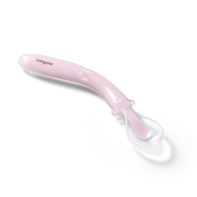 Colher de silicone BABYONO - rosa 6m+