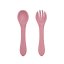 PETITE&MARS Dining set silicone TAKE&MATCH 2 pcs plate + cutlery Dusty Rose 6m+