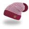 Berretto a maglia a zig-zag con pompon Outlast ® - bordeaux e bianco