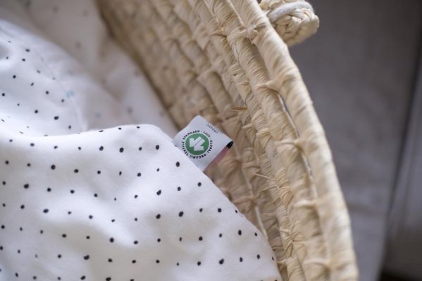 MOTHERHOOD Śpiworek muślinowy BIO Szare i Czarne Kropki 6-18 m 0,5 tog