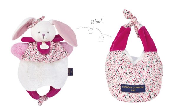 Doudou Lapin dans un sac 3 en 1