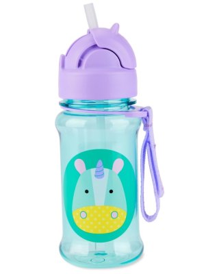 SKIP HOP Zoo Tritan Trinkflasche mit Strohhalm 355ml Einhorn 12m+