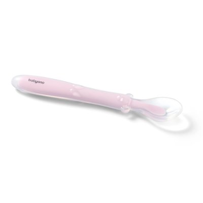 BABYONO Silikonlöffel - rosa 6m+