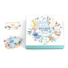 Vilac Round 24-Piece World Puzzle by Sarah Betz