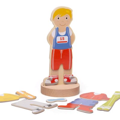 Bigjigs Toys Magnetyczne puzzle do ubierania Aktywności sportowe
