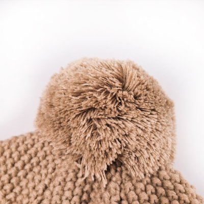 Kapa pletena z vezalkami in kitkami LA Outlast ® - taupe