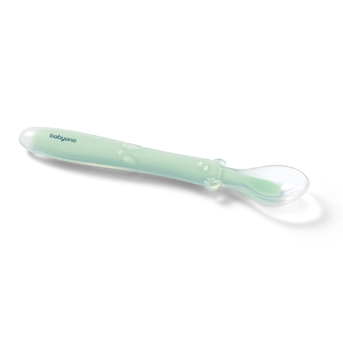 BABYONO Cuillère en silicone - menthe 6 mois+