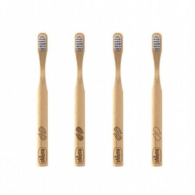 CHICCO Escova de dentes ecológica e biodegradável Eco Bamboo