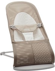 BABYBJÖRN Leżak Balance Soft Grey Beige/White mesh, jasnoszara konstrukcja