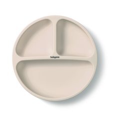 BABYONO Plato de silicona con ventosa - beige 6m+