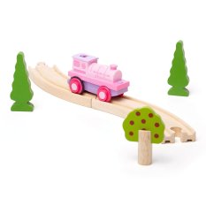 Bigjigs Rail Elektrische Lokomotive Starke Rosa