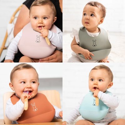 NATTOU Bryndák silikonový se zapínáním bílý bez BPA