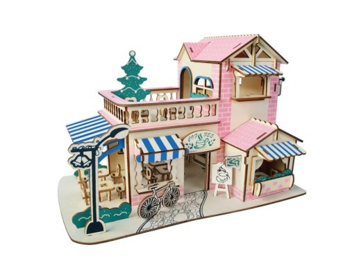 Woodcraft Wooden 3D Puzzle Coffee Shop