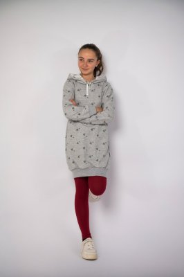 Abito felpa - cuore lucido mélange grigio