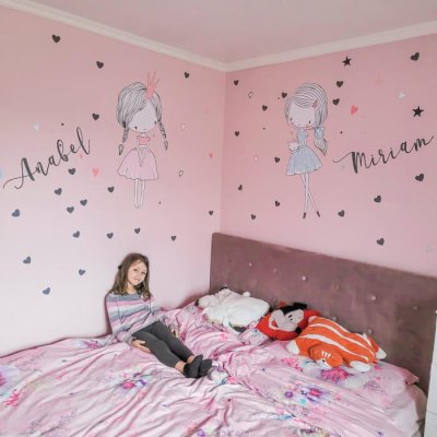 Children's wall stickers - Fairies by INSPIO in mint and powder pink