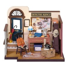 RoboTime Drewniane puzzle 3D Miniatura Domku Biuro prywatnego detektywa