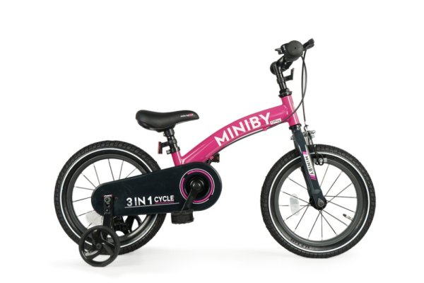 QPLAY Bicikl Miniby 3u1 Pink, dob 2 - 8 godina