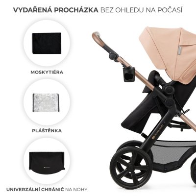 KINDERKRAFT Carrinho de Bebé Combinado Moov 2 3 em 1 Sand Beige - Rodas de Espuma