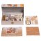 RoboTime 3D Holzpuzzle Miniatur Puppenhaus Gemütliches Wohnzimmer