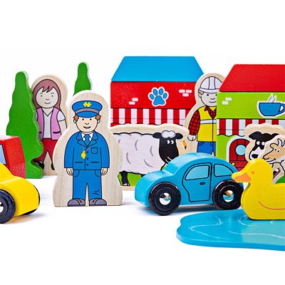 Bigjigs Rail Großes Zubehörset für Holzeisenbahnen