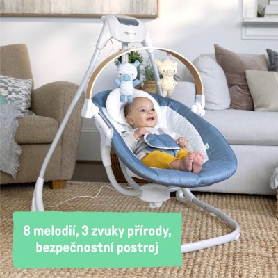 INGENUITY Baloiço com movimento e música Chambray 0m+, até 9 kg
