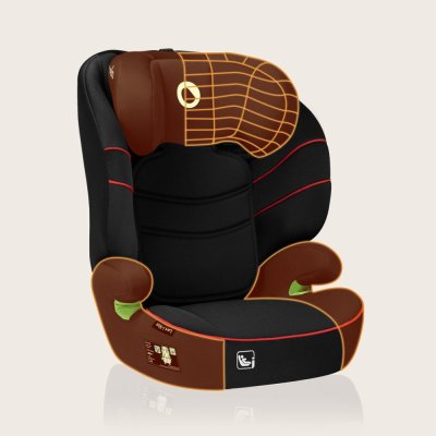 LIONELO Bilbarnstol Lars i-Size (100-150 cm) Sporty Black Red