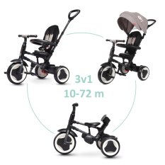 QPLAY Rowerek trójkołowy Rito eva Grey, wiek 10-72 miesiące