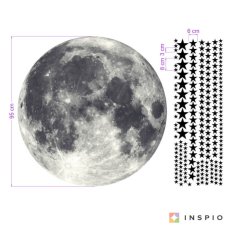 Stenske nalepke - Luna z zvezdami