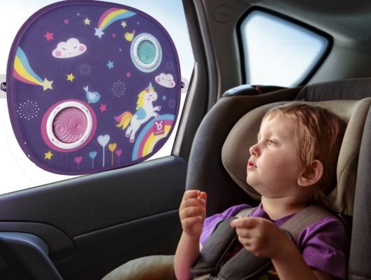 BENBAT Auto-Sonnenschutz mit Saugnapf, Einhorn 0m+