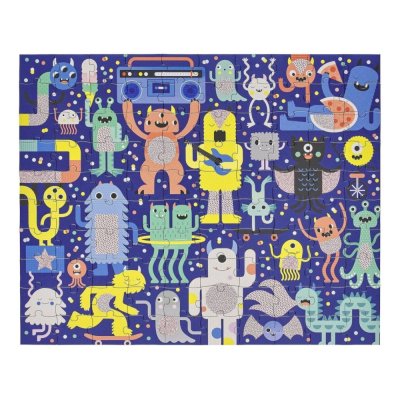 Petit Collage Puzzel monstertjes 100 stuks met 3D-bril