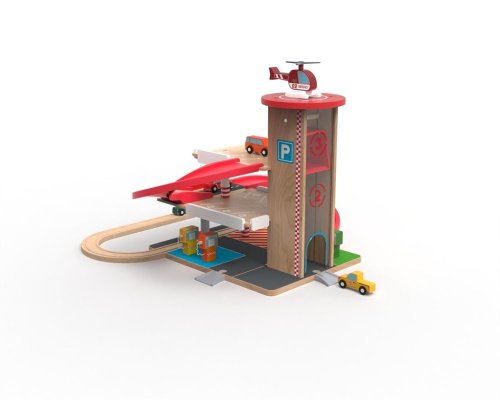 2Kids Toys Garaje de madera con tren