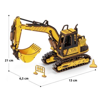 RoboTime 3D Rompecabezas de Madera Mecánico Excavadora