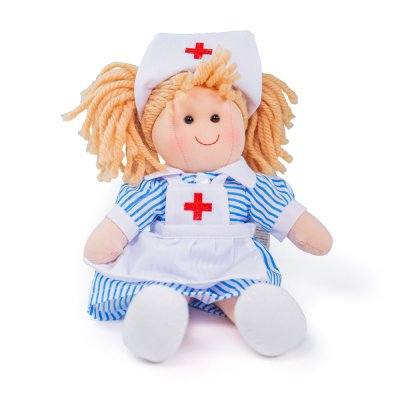 Bigjigs Toys Lalka szmaciana pielęgniarka Nancy 28 cm