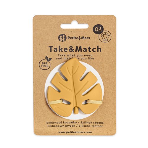 PETITE&MARS Silicone teether TAKE&MATCH Intense Ocher 0m+