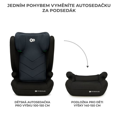 KINDERKRAFT autósülés i-Spark i-Size 100-150 cm fekete