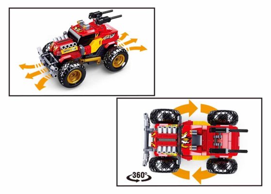 Sluban Power Bricks M38-B0991 RC Rouge Tout-Terrain télécommandé