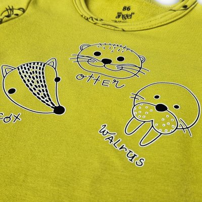 Maglietta scivolo DR immagine STAMPA Outlast® - giallo-verde/animaletti giallo-verdi