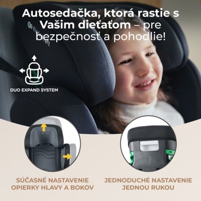 KINDERKRAFT SELECT Bilbarnstol i-Size XPAND 2 i-Size 100-150 cm Grafitsvart, Premium