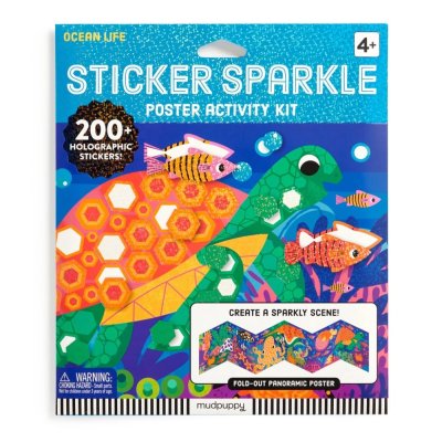 Mudpuppy Conjunto de Autocolantes Glitter com Cenário Vida no Oceano
