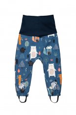 Dětské rostoucí softshellové kalhoty s membránou Monkey Mum® - Noční zvířátka