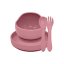 PETITE&MARS Conjunto de jantar silicone TAKE&MATCH 3 pcs Dusty Pink 6m+